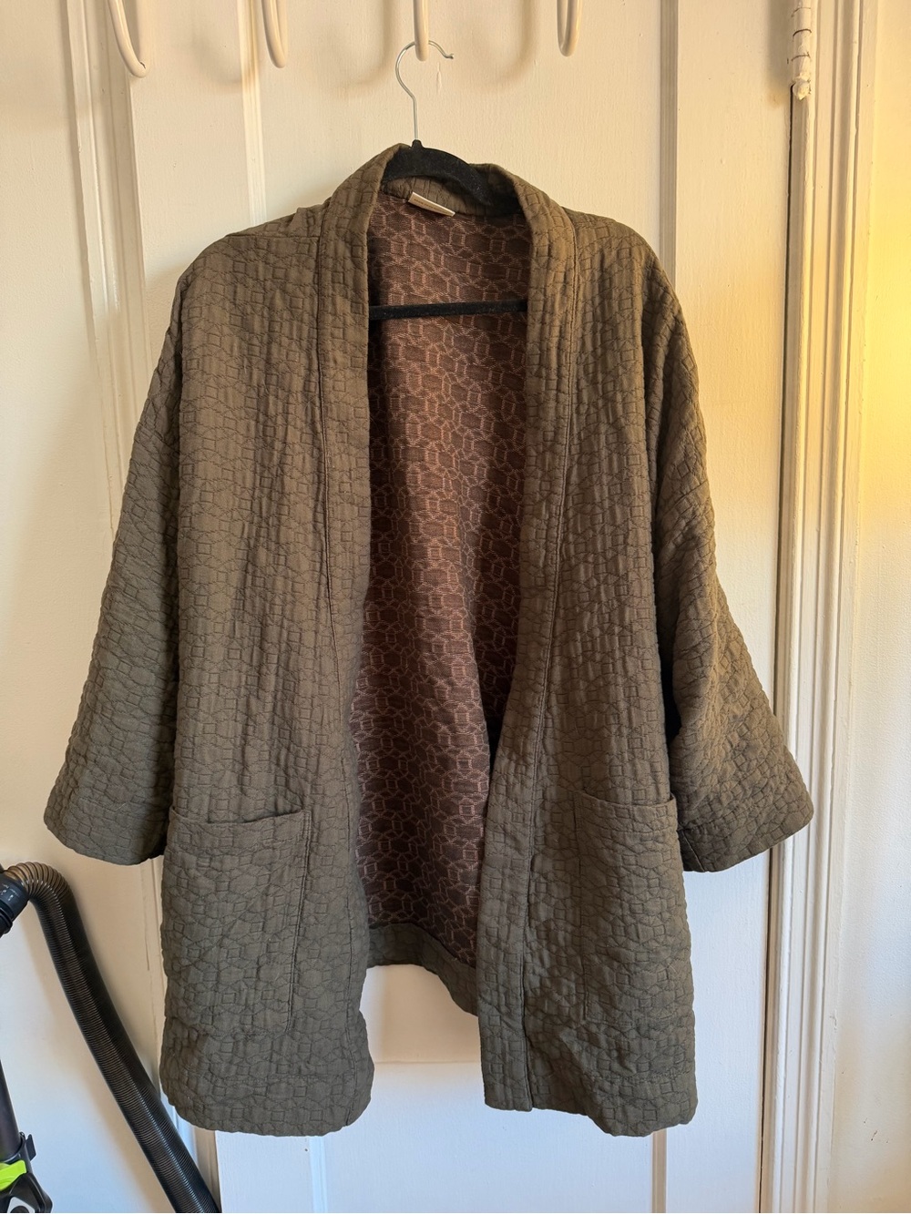 Curator SF Quilted Open-Front Jacket in Olive